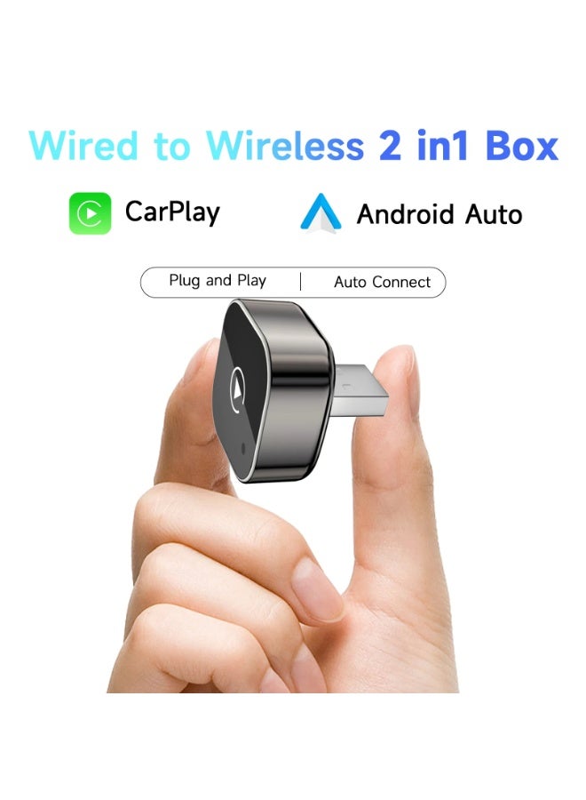 VOMO Wireless CarPlay & Android Auto Dongle, Fast Auto-Connect, Compact Plug & Play for iPhone/Android, USB/USB-C, No Delay - Image 2