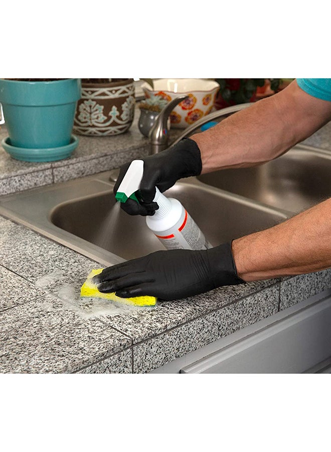 100-Piece Disposable Nitrile Gloves Set Black M - Image 2