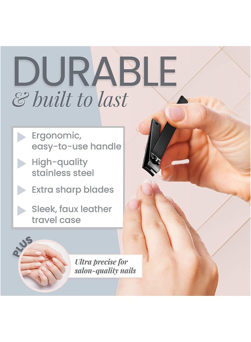 3 Pcs Nail Clippers Set, Black Matte Stainless Steel Nails, Thick Toenails, Ingrown Nail Clippers, Male And Female Nail Scissors, Black - Image 4
