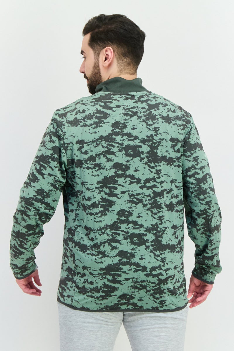 Lyle & Scott سويت شيرت رجالي بأكمام طويلة وياقة مرتفعة، لون أخضر - Image 3