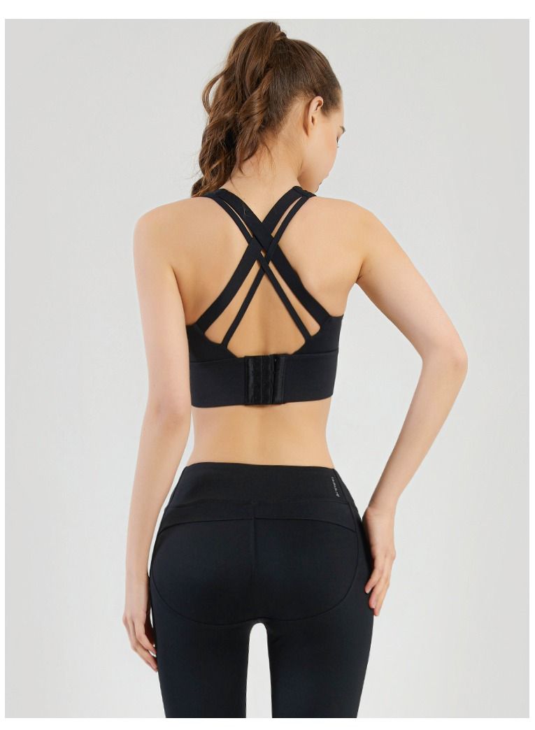 Loquat Women Quick Dry Breathable Yoga Bra Black  - Image 2