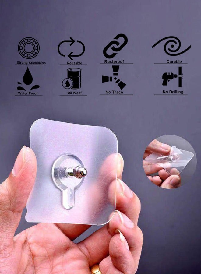 12 Pcs Punch-free Screws Self-adhesive Wall Hooks for Kitchen Bathroom Tools  - Image 2