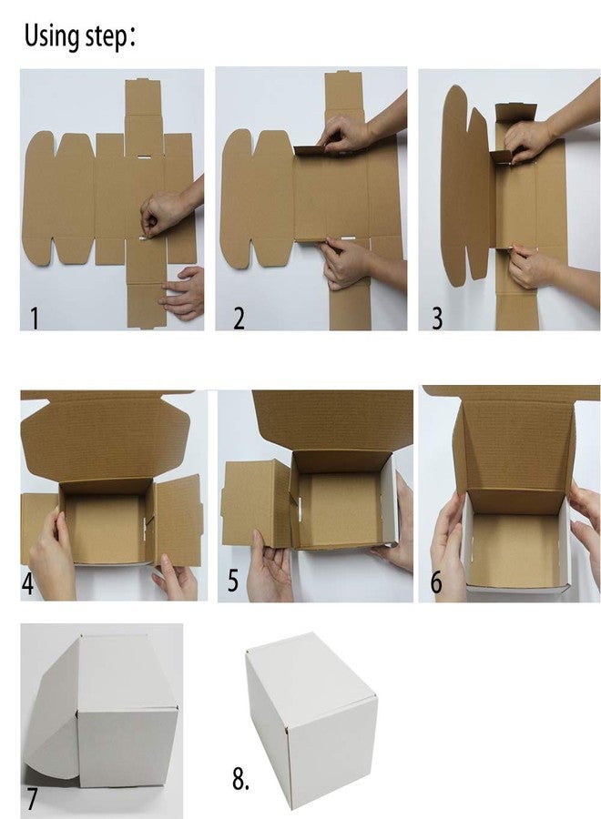 zmybcpack 50 Pack 6x4x3 inch Corrugated Box Mailers- White Cardboard Shipping Box Corrugated Box Mailer Shipping Box For Mailer, Moving and Craft - Image 5