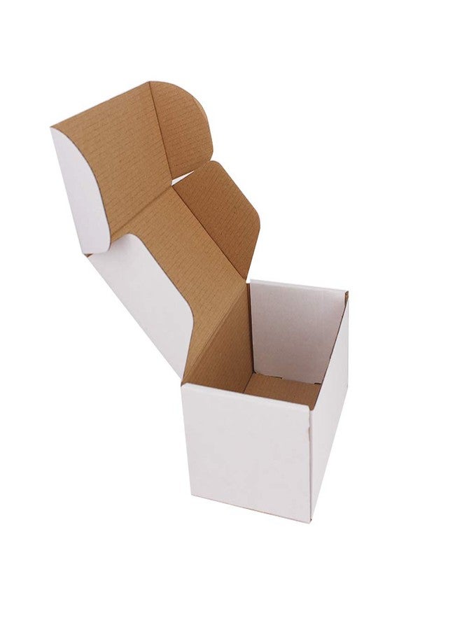 zmybcpack 50 Pack 6x4x3 inch Corrugated Box Mailers- White Cardboard Shipping Box Corrugated Box Mailer Shipping Box For Mailer, Moving and Craft - Image 2