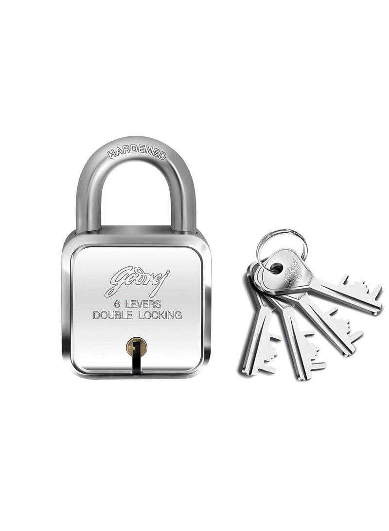 Godrej Locking Solutions and Systems Square 6 levers 50mm ,4 Keys,Padlock for Main Door - Image 1