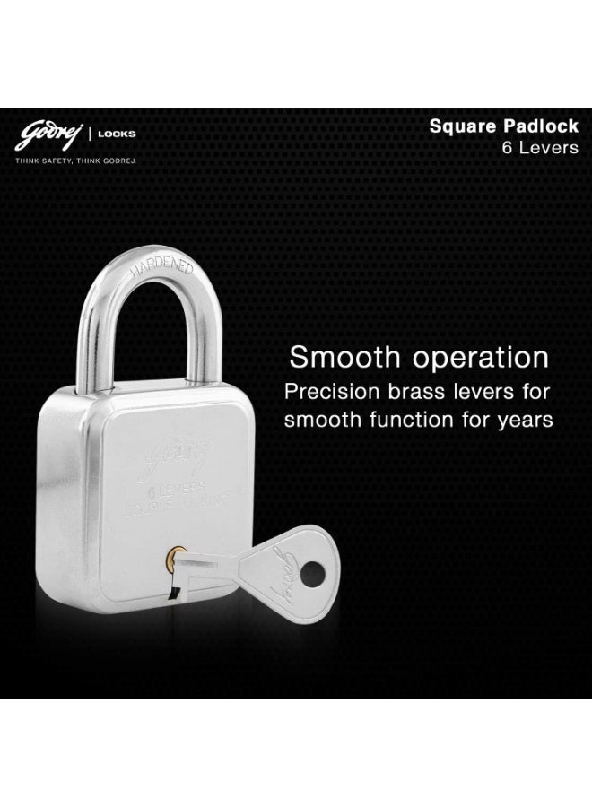 Godrej Locking Solutions and Systems Square 6 levers 50mm ,4 Keys,Padlock for Main Door - Image 4