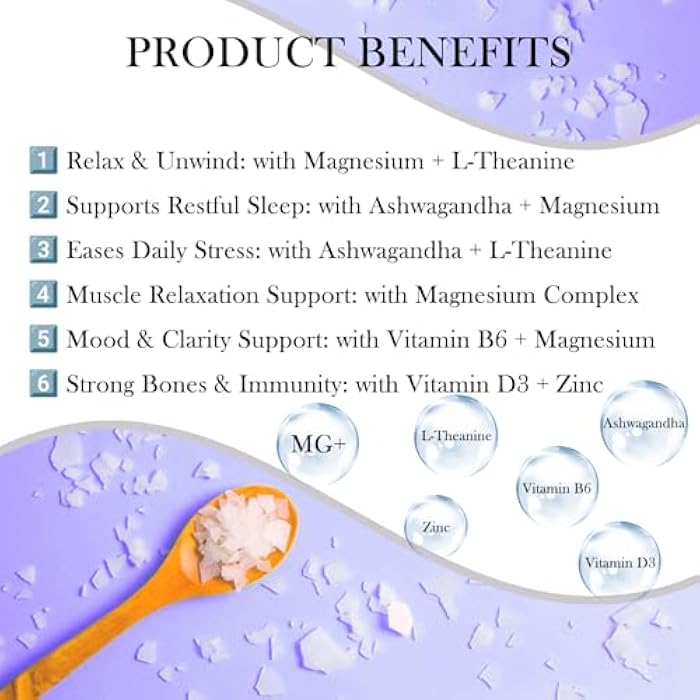 MATOP Magnesium Complex for Women Gummies - 8 in 1 Triple Magnesium Complex (Glycinate, Malate, Citrate) with L-Theanine, Ashwagandha, Vitamin D3, B6 & Zinc - Stress, Calm & Focus - 90 Vegan Gummies - Image 3