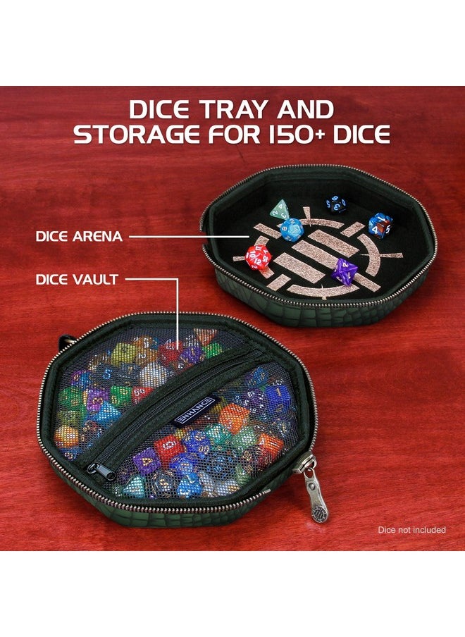 ENHANCE - Dnd Dice Tray And Dice Case Collector'S Edition Dnd Dice Holder For Up To 150 D&D Dice With Rugged Exterior And Protective Interior Dice Rolling Tray Perfect For Game Night (Dragon Green) - Image 1