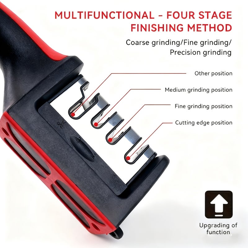 LDQ 4-Stage Professional Knife Sharpener - High-Precision Whetstone, Tungsten Diamond, And Ceramic Sharpening Stone with Non-Slip Grip - Easy to Use, Fast Sharpening, And Long-Lasting Performance, Suitable for Father's Day - Image 5