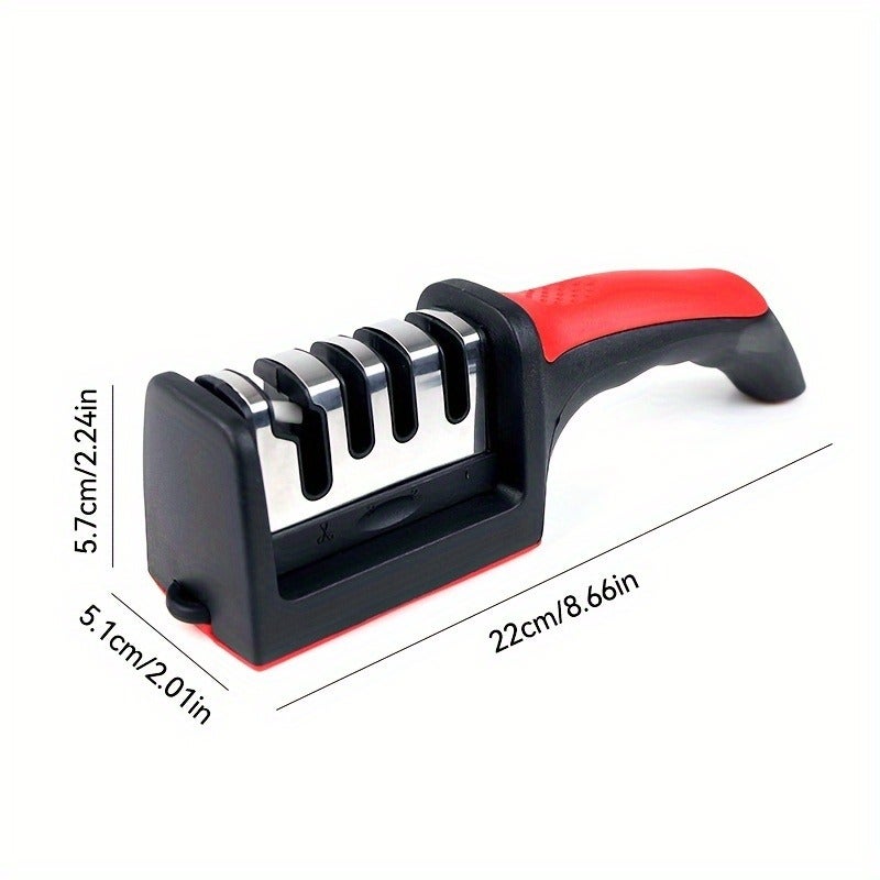 LDQ 4-Stage Professional Knife Sharpener - High-Precision Whetstone, Tungsten Diamond, And Ceramic Sharpening Stone with Non-Slip Grip - Easy to Use, Fast Sharpening, And Long-Lasting Performance, Suitable for Father's Day - Image 4