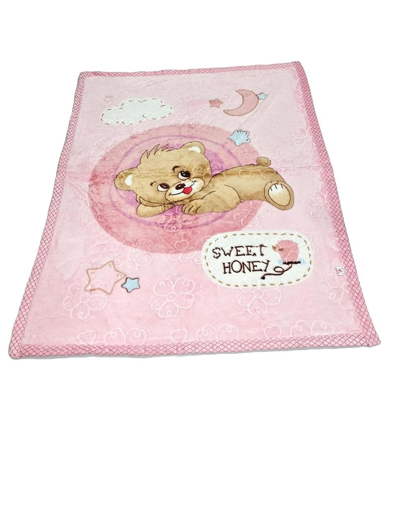 UltraSoft Baby Mink Blanket for Toddlers 14 Years 100x140 cm Warm Lightweight Available in 5 Colors Baby Pink  - Image 2