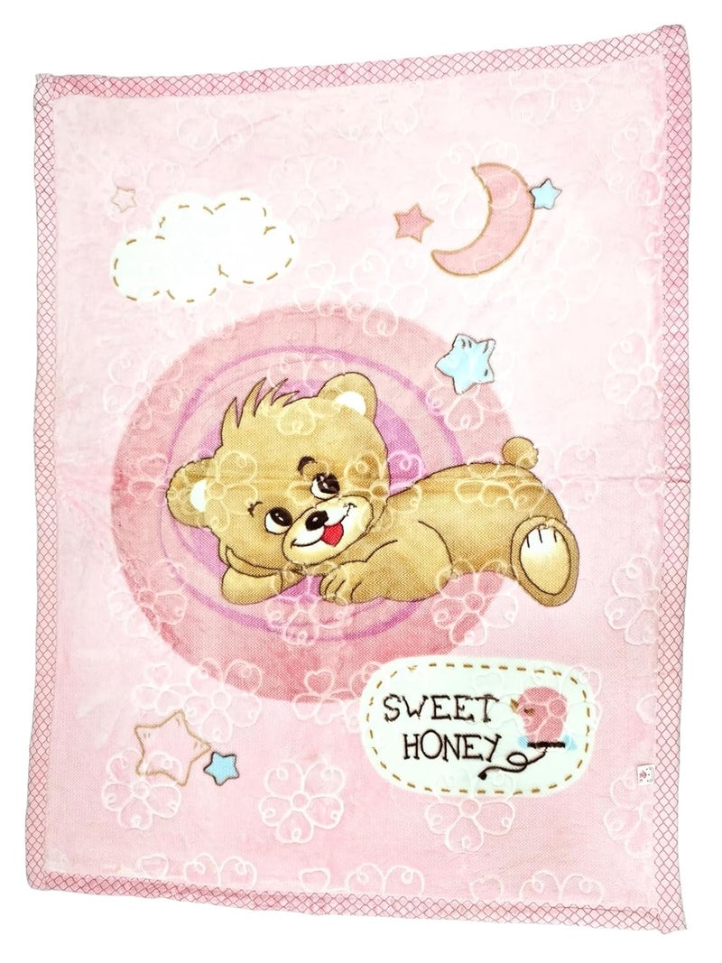 UltraSoft Baby Mink Blanket for Toddlers 14 Years 100x140 cm Warm Lightweight Available in 5 Colors Baby Pink  - Image 1