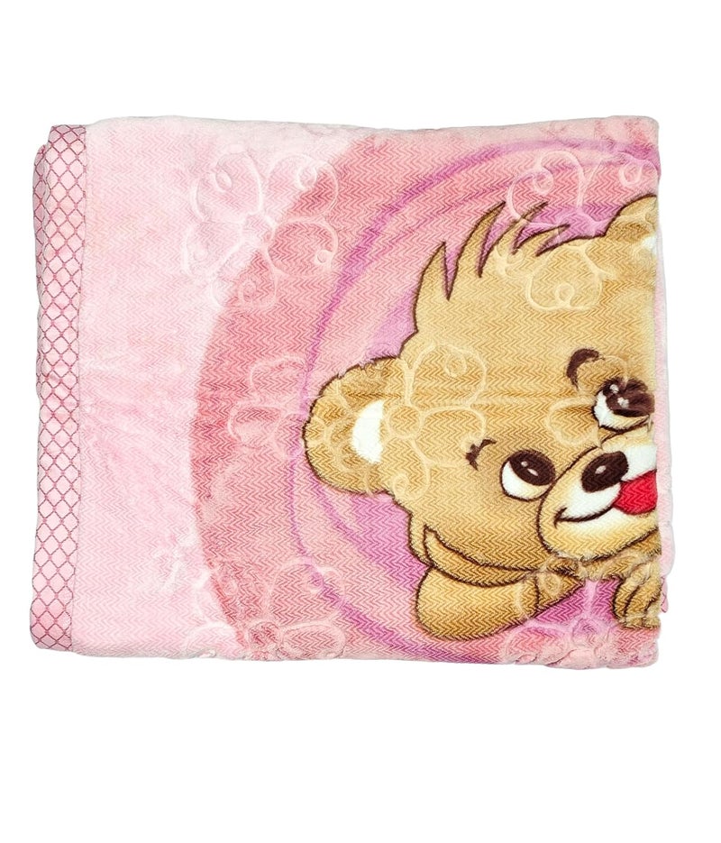 UltraSoft Baby Mink Blanket for Toddlers 14 Years 100x140 cm Warm Lightweight Available in 5 Colors Baby Pink  - Image 4