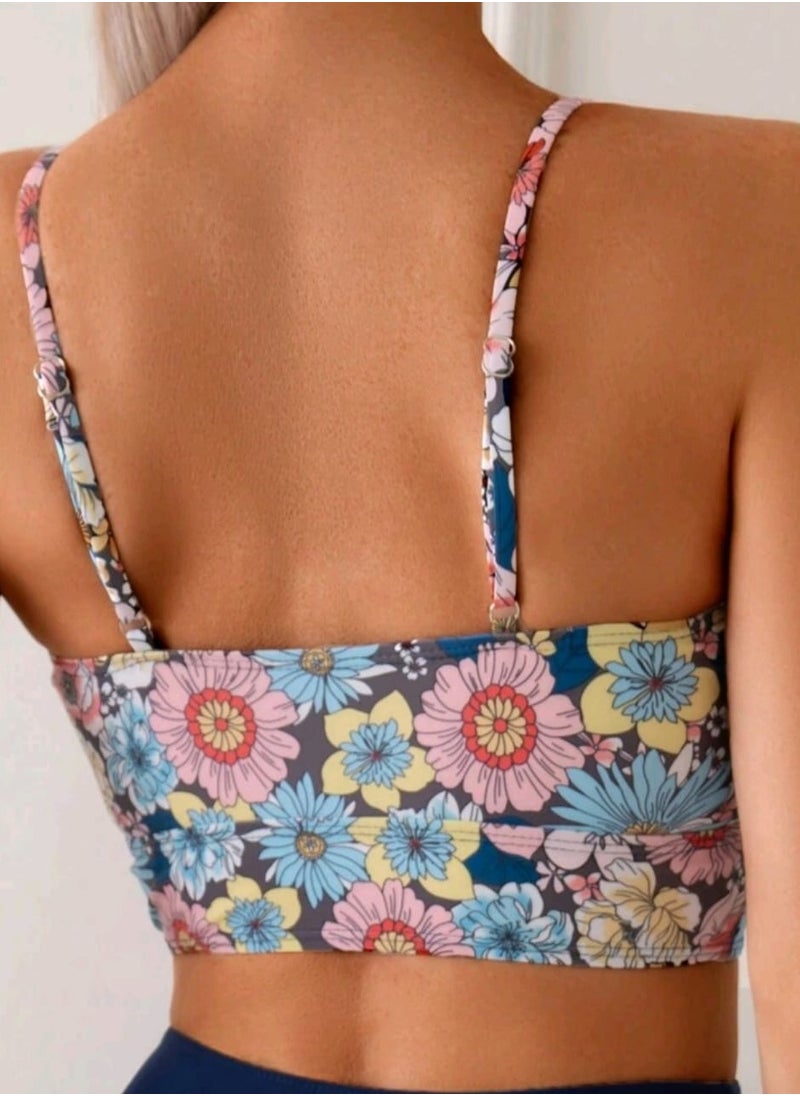 Shein SHEIN Swim Women Spring Break Spaghetti Strap Spaghetti Strap High Waist Solid Color Tankini Set  - Image 4