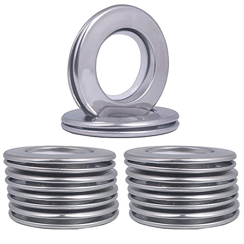Mangood Stainless Steel Curtain Grommet, Inner Diameter Metal Curtain Rings with Eyelets 1-9/16"(40mm) Roman Ring Grommet Curtains Stainless For Bathroom Window,Set of 10 (Lighting Silver) - Image 1