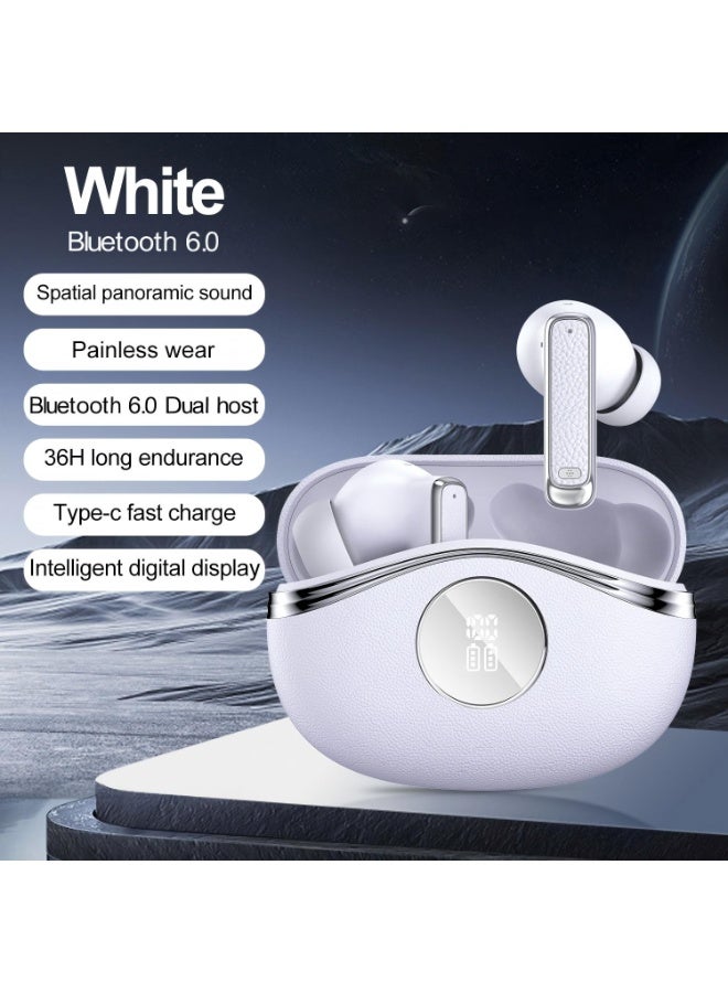 TWS Bluetooth Earbuds with Charging Case, Dual 13mm Copper Ring Speakers, White - Image 5