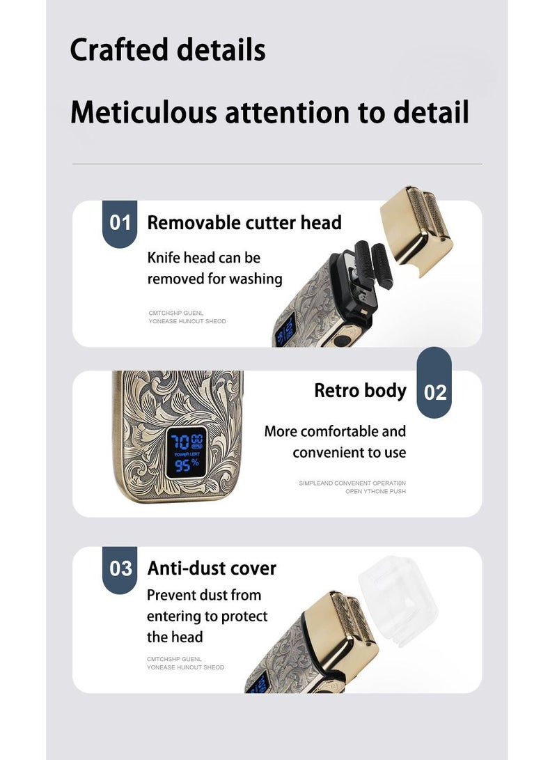 Arabest Dual Head Shaver Portable Metal Case Shaver Electric Mini Shaver - Image 5