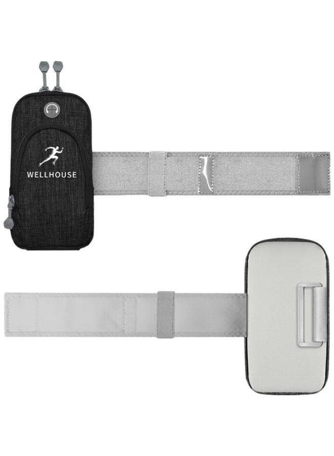 Wellhouse Arm Bag For Phone, Running Phone Pouch For Men And Women, Luminous Arm Bag For Fitness, Cycling, Reflective Sports Arm Bag, Elegant Black - Image 3