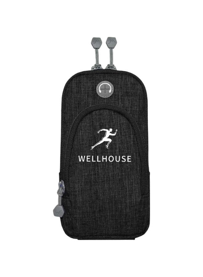 Wellhouse Arm Bag For Phone, Running Phone Pouch For Men And Women, Luminous Arm Bag For Fitness, Cycling, Reflective Sports Arm Bag, Elegant Black - Image 1