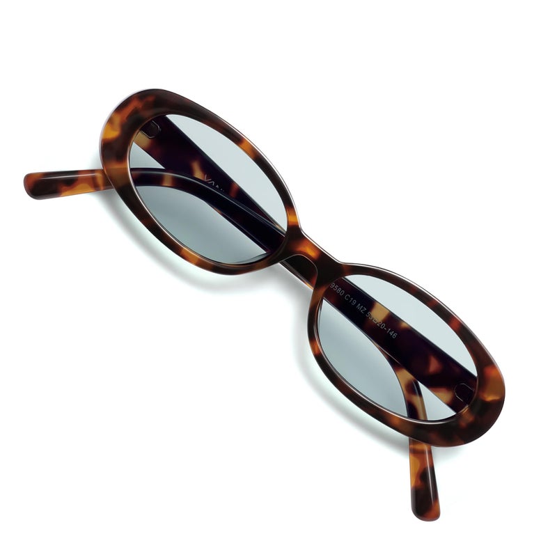 VANLINKER Retro Vintage Oval Sunglasses for Women 90s Polarized Trendy Sun Glasses,Tortoise Shell Frame Teal Green Lens - Image 3