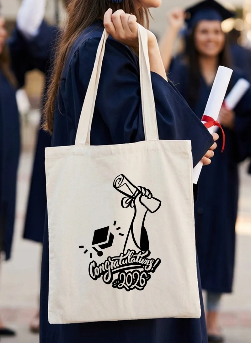 LOWHA Polyester Shoulder Tote Bag for 2026 Graduation Celebration