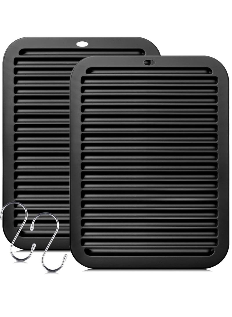 KASTWAVE 2 حزمة حوامل سيليكونية لأواني الطهي والمقالي، حصيرة مقاومة للحرارة مع خطافات، حصيرة سيليكونية لأسطح العمل، أغطية طاولة سيليكون متعددة الاستخدامات، حوامل لأسطح العمل في المطبخ، قلايات هوائية، خبز - Image 1