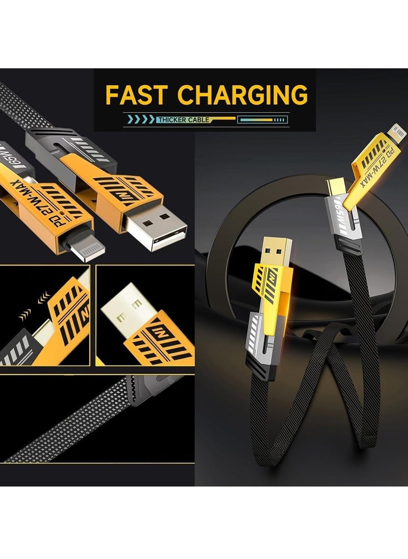 4-in-1 High-Speed Braided Charging Cable - 65W Multi-Device USB C & USB A Connector  - Image 5