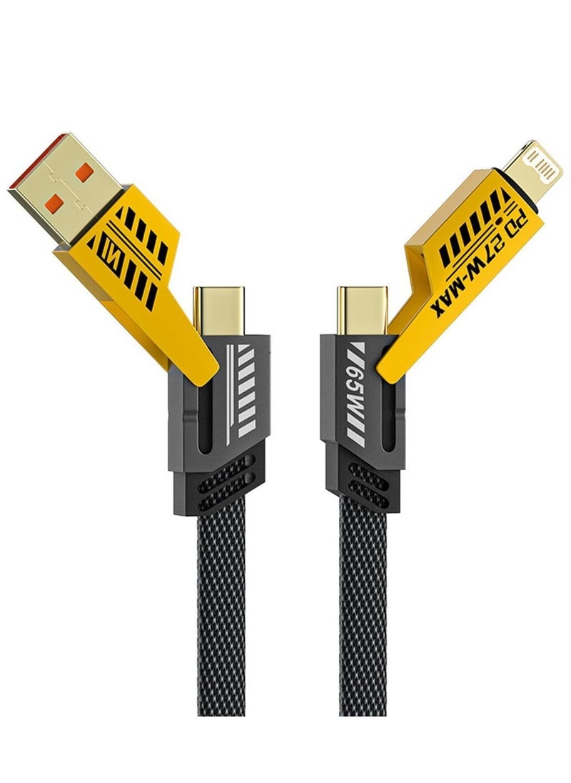 4-in-1 High-Speed Braided Charging Cable - 65W Multi-Device USB C & USB A Connector  - Image 2