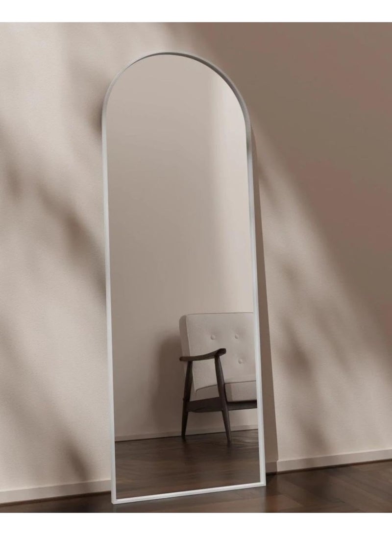 NAMA Anti Shock Breakable frame Full length Mirror 140cm x40cm with metal stand and can be hanged on the wall Premium  Standing Mirror, Large Wall Mirror, Full Length Mirror with 1.6 cm Thick Aluminium Frame and Fixed Back Panel, Decorative Mirror for Living Room, Sleep, Dressing(white) - Image 2