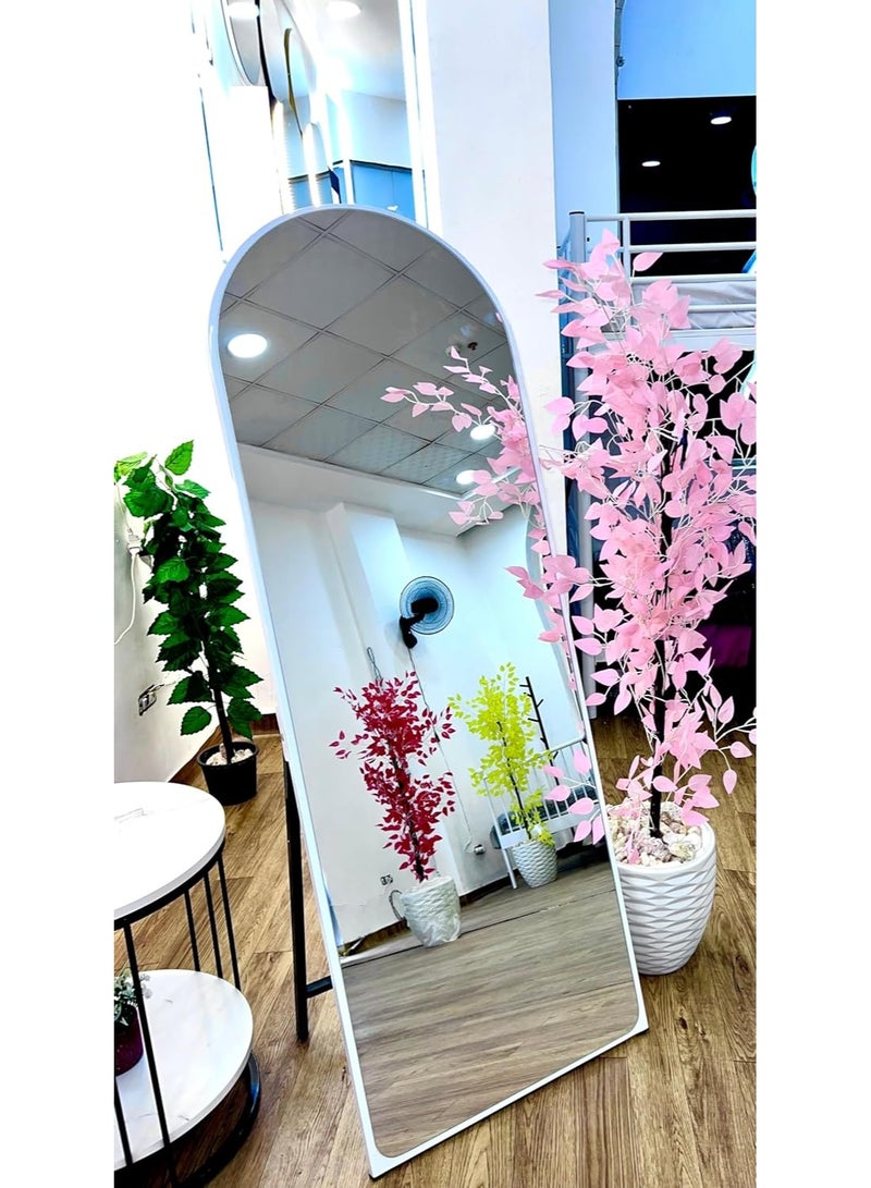 NAMA Anti Shock Breakable frame Full length Mirror 140cm x40cm with metal stand and can be hanged on the wall Premium  Standing Mirror, Large Wall Mirror, Full Length Mirror with 1.6 cm Thick Aluminium Frame and Fixed Back Panel, Decorative Mirror for Living Room, Sleep, Dressing(white) - Image 1