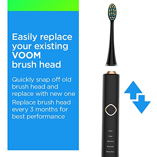 Voom Sonic Pro 7 Series Replacement Brush Heads, Black, 6-Pack - Image 3