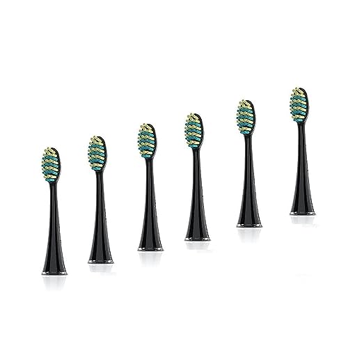 Voom Sonic Pro 7 Series Replacement Brush Heads, Black, 6-Pack - Image 1