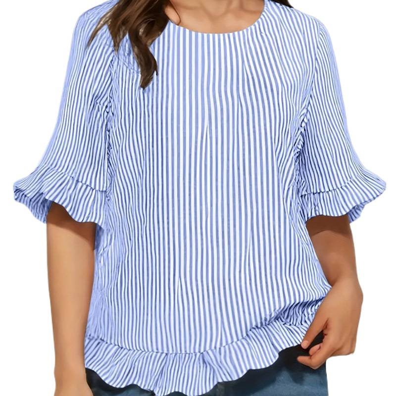 Women's Striped Loose Fit Shirt - Image 5
