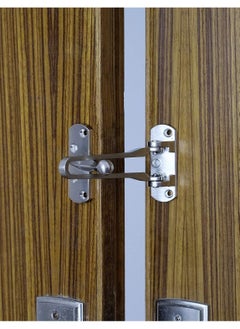 KASTWAVE Door Lock Latch, Home Security Door Lock Swing Bar Door Guard for Kids, Hotel Door Latch, Thicken Solid Zinc Alloy Reinforcement Lock, Silver 2 Pack  - Image 3