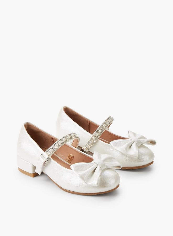 Celeste Girls Bow Embellished Mary Jane Shoes - Image 1