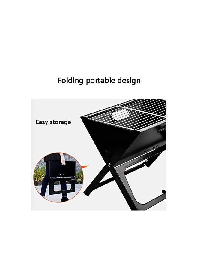 Yuroochii Notebook Charcoal Grill, Folding X Type Portable Lightweight Barbecue Grill Tools, For Outdoor Grilling Cooking Camping Hiking Picnics, Ie 50764  - Image 3