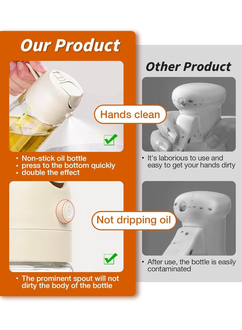 Oil Spray Bottle 470ml/ 16oz Olive Oil Spray Bottle (Off White)  - Image 4