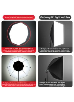 General Panoramic Live Light Supplementing Light Studio Soft Light Box Suit Light Lighting Photography Light Live Room Light Supplementing Light Free Shipping-Light Source Color:2m Bracket + 【panoramic Octa  - Image 4