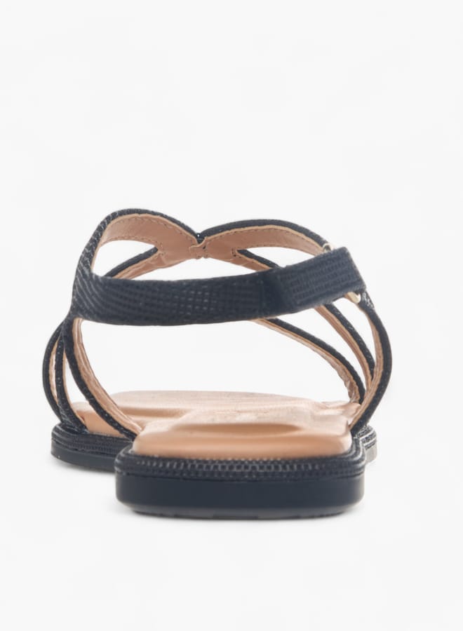 Little Missy Girls Strappy Sandals With Hook And Loop Closure  - Image 4