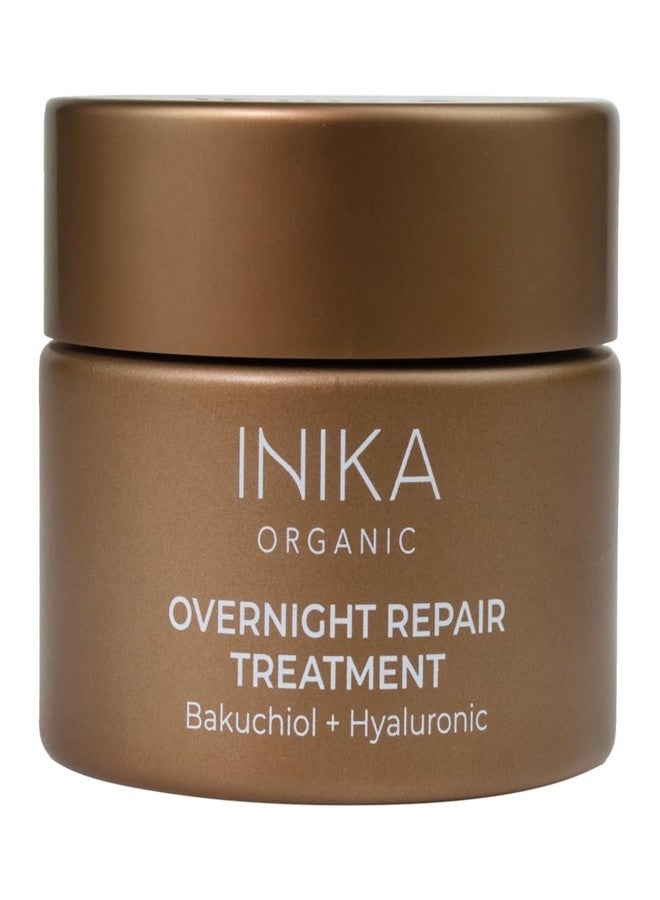 INIKA Organic Overnight Repair Treatment | Clinically Proven to Decrease Wrinkles, Increase Hydration with Hyaluronic Acid & Bakuchiol for Hydrated, Glowing, Youthful, Skin. 50mL - Image 1
