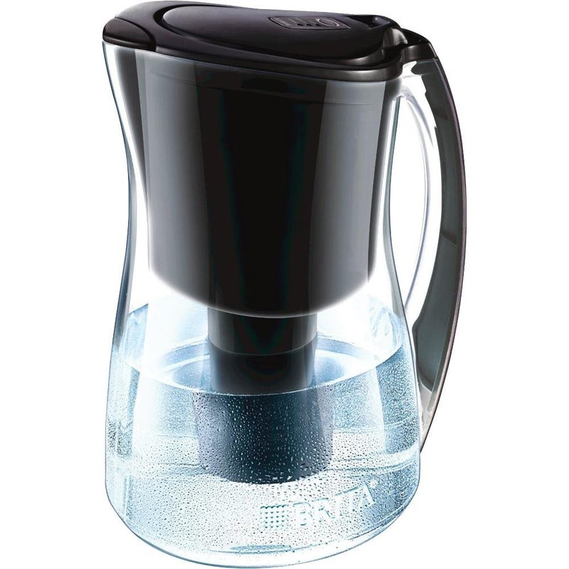 BRITA Brita Medium 8 Cup Water Filter Pitcher with 1 Standard Filter, BPA Free – Marina, Black 