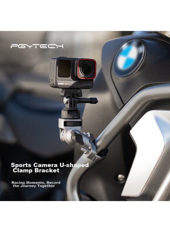 Pgytech Action Camera U-Shaped Clamp, Compatible With Action 5Pro/4 Motorcycle Mount, Pocket 3 Bicycle U-Shaped Metal Clamp, Insta360 Cycling Mount, Multifunctional Photography Accessory - Image 1