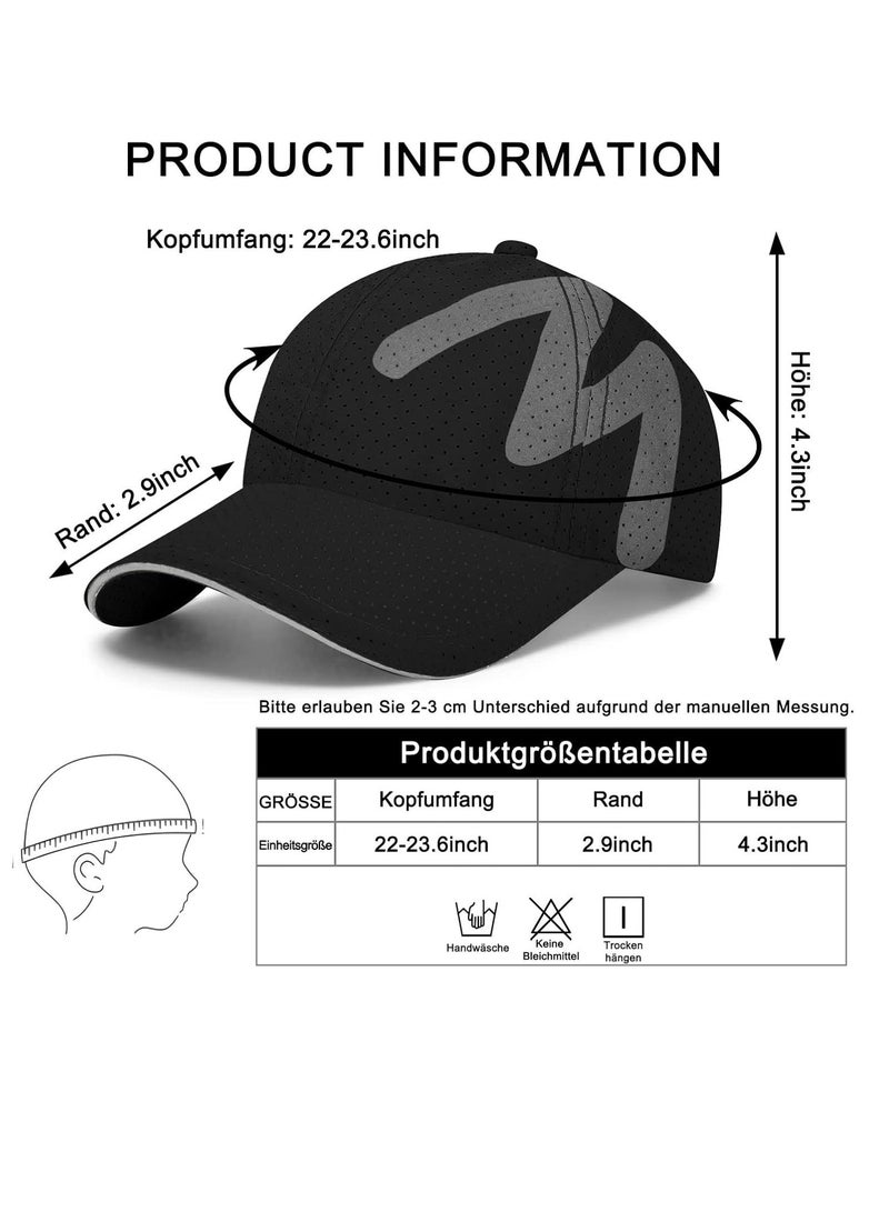 أوزيغالور القبعة الرياضية السريعة الجذب للرجال والنساء مروحة الهواء خفيفة الوزن المحافظة ضد الأشعة UV للأنشطة الخارجية، اللون أسود - Image 3
