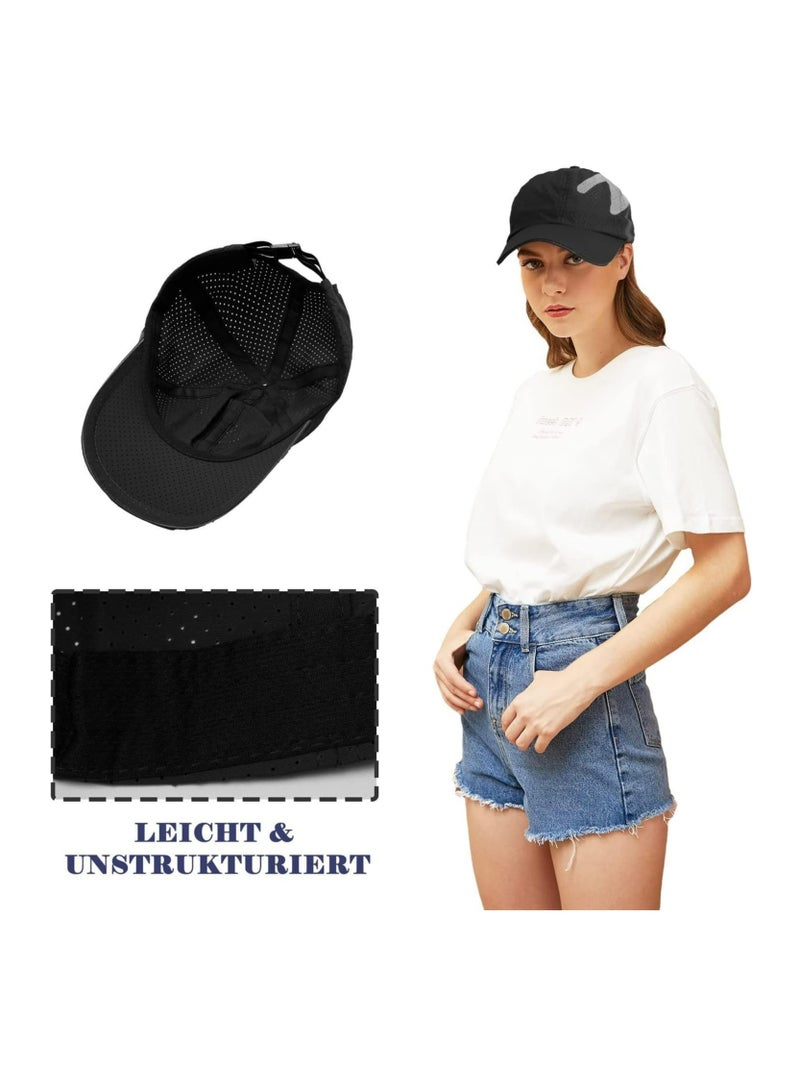 أوزيغالور القبعة الرياضية السريعة الجذب للرجال والنساء مروحة الهواء خفيفة الوزن المحافظة ضد الأشعة UV للأنشطة الخارجية، اللون أسود - Image 4