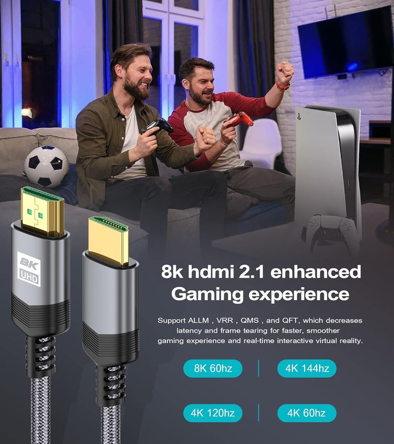 sweguard 8K HDMI Cable 7.5M, HDMI 2.1 Ultra High Speed 48Gbps - Image 2
