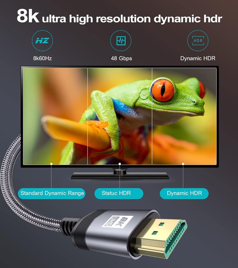 sweguard 8K HDMI Cable 7.5M, HDMI 2.1 Ultra High Speed 48Gbps - Image 5