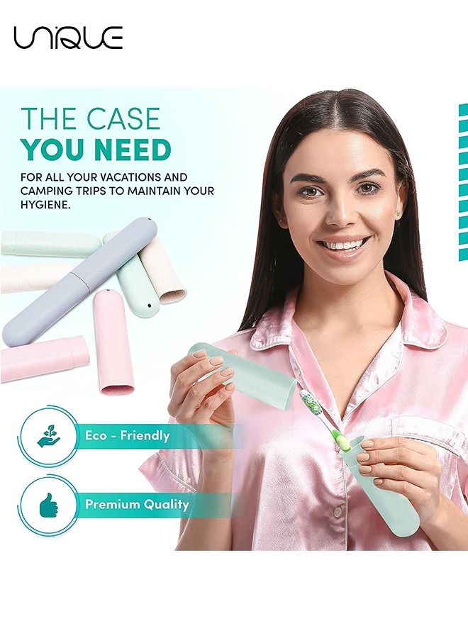 Unique 4-Piece Travel Toothbrush Case, Portable Breathable Plastic Toothbrush Holder for Travel Camping School Home - Image 5