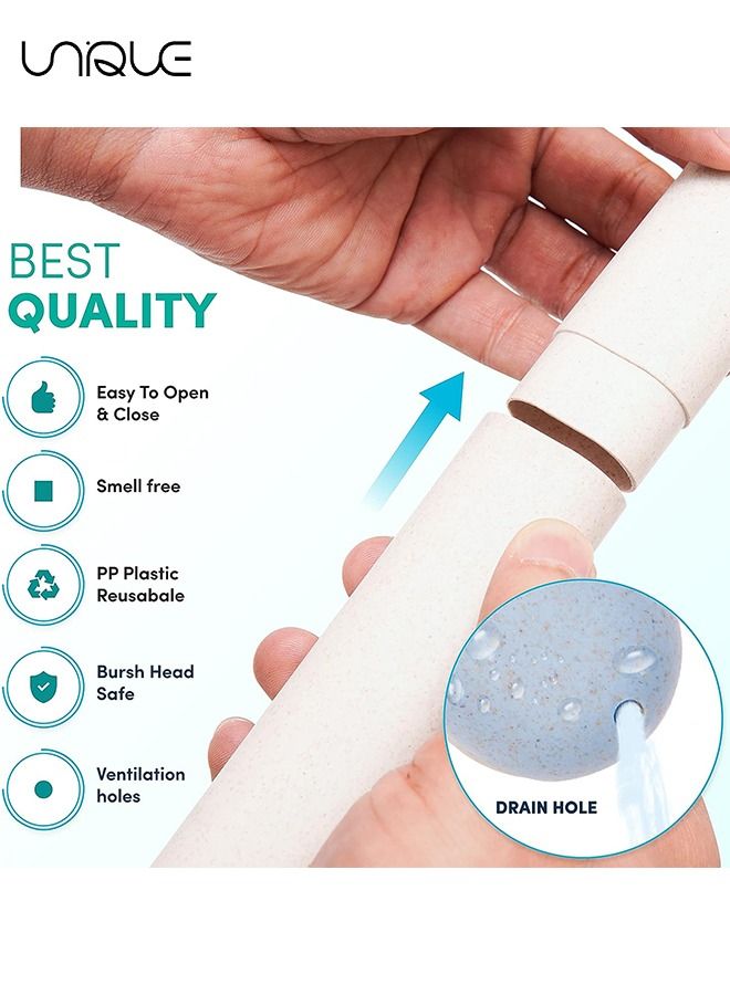 Unique 4-Piece Travel Toothbrush Case, Portable Breathable Plastic Toothbrush Holder for Travel Camping School Home - Image 4