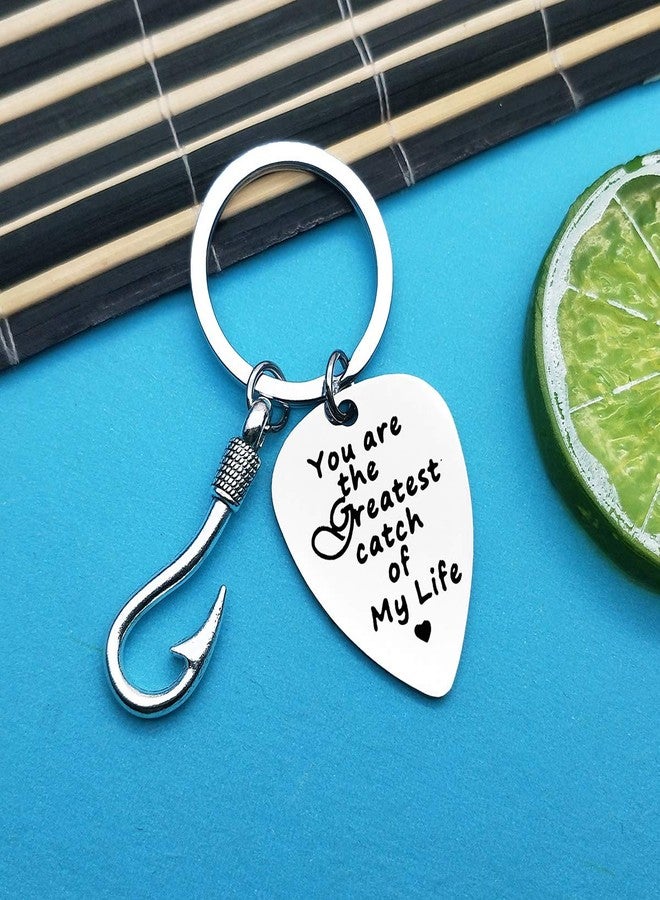 Xiahuyu Keychain Gifts for Boyfriend Fiance Husband You are the Greatest Catch of My Life Keychain Wedding Anniversary Valentines Day Gift Christmas Birthday Gift Fishing Gifts for Men - Image 3