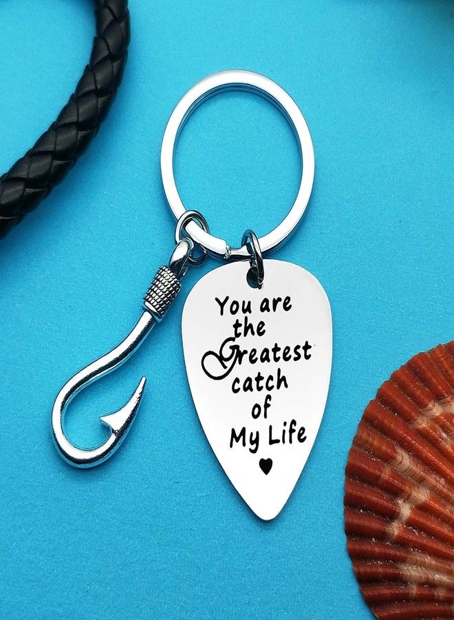 Xiahuyu Keychain Gifts for Boyfriend Fiance Husband You are the Greatest Catch of My Life Keychain Wedding Anniversary Valentines Day Gift Christmas Birthday Gift Fishing Gifts for Men - Image 2